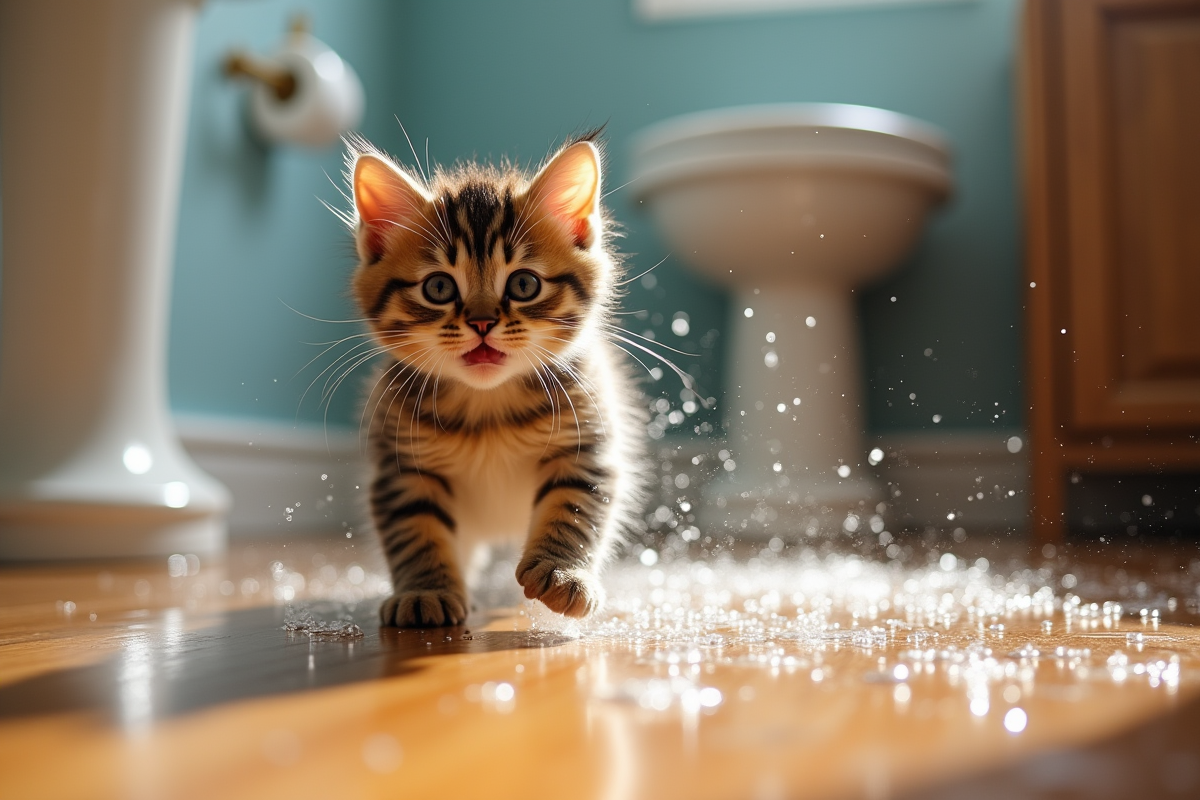 Chaton secouant de l