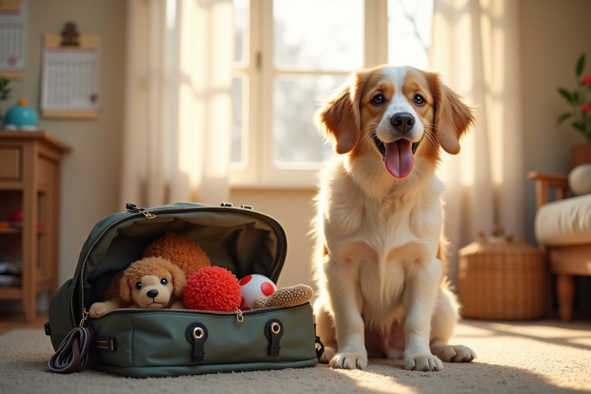 Chien joyeux près d